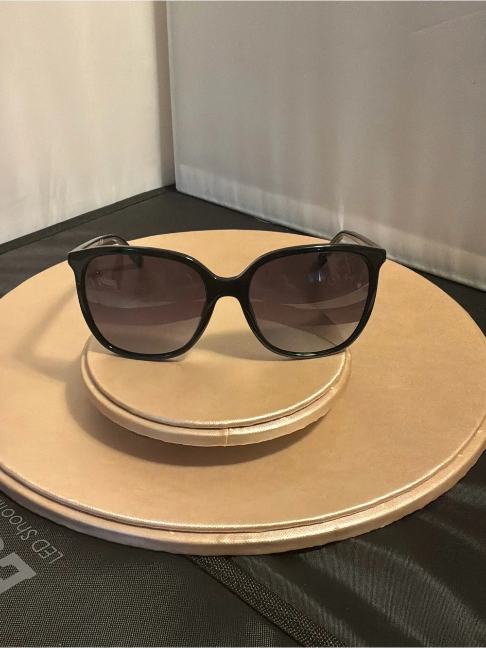 Michael Kors Black Oversized Cat-Eye Sunglasses with Gradient Lenses,